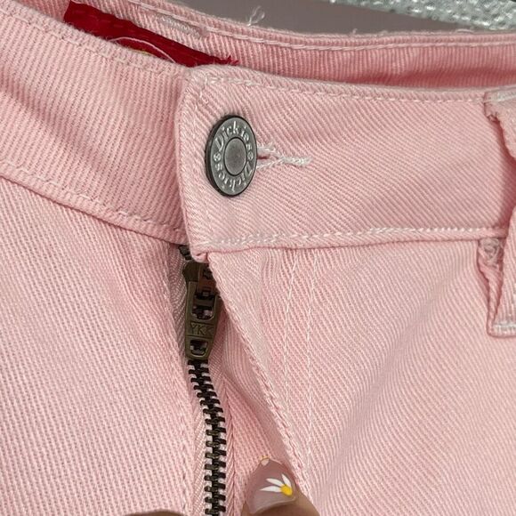 Dickies Urban Outfitters Pink High Rise Carpenter Jeans Twill Relaxed Fit 15/32 - Picture 7 of 13